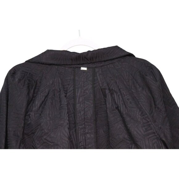 St. John Jacket Size Medium Textured Puff Sleeve Black Career Business Luxury - Picture 10 of 14